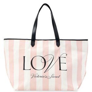 VICTORIA SECRET Love Stripe Pink Tote FREE